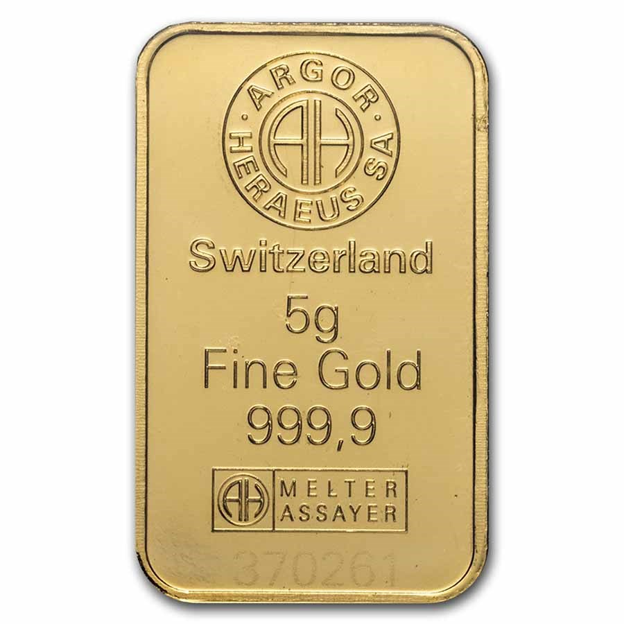 5 gram Gold Bar - Brand Name (w/Assay Card)
